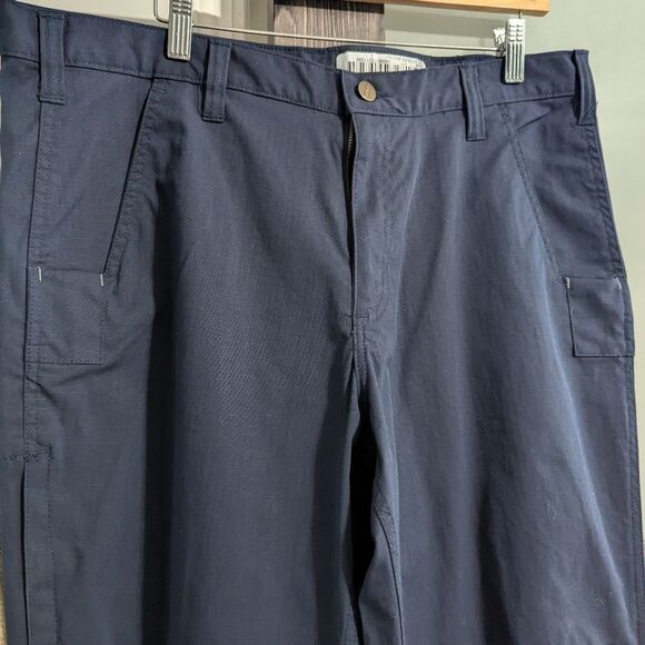 Carhartt Mens navy rip stop utility work or dress pants - Picture 2 of 6